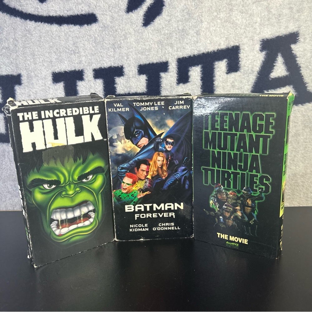 Vintage VHS Lot Of 3 Batman Forever The Incredible Hulk TMNT 90s Rare bundle